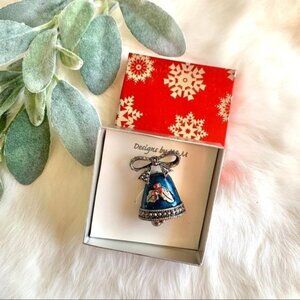 Designs by K & M Christmas Bell Brooch Pin Holiday Stocking Stuffer Gift